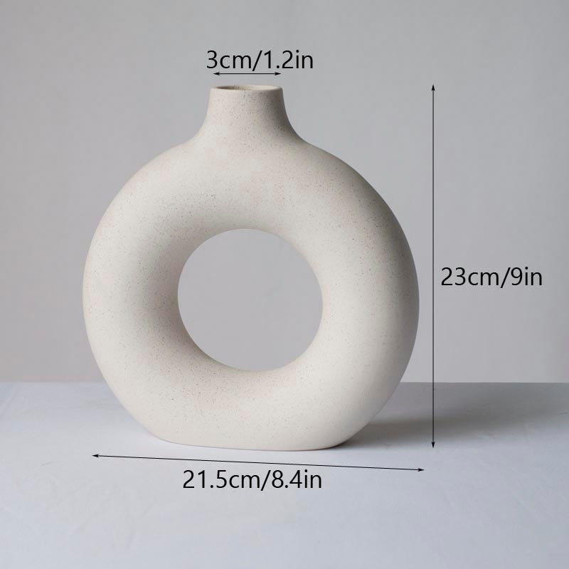 Nordic Circular Hollow Ceramic Vase