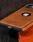 Solid Color PU Leather Phone Case For iPhones