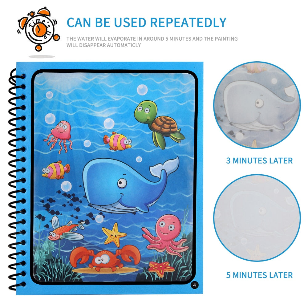 Reusable Magic Water Drawing-Coloring Book