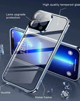 Double Sided Glass Snap Lock Case For iPhones