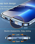 Double Sided Glass Snap Lock Case For iPhones